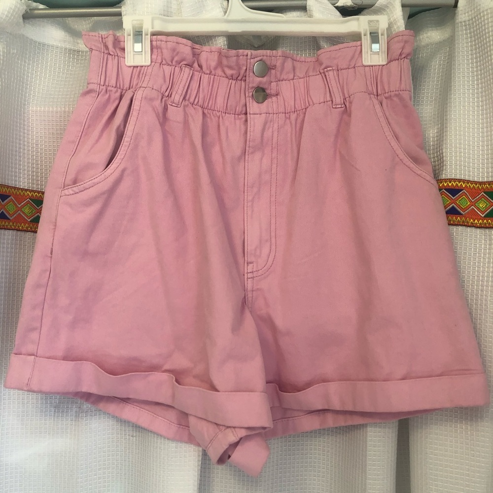 H&M pink paper bag shorts size 10